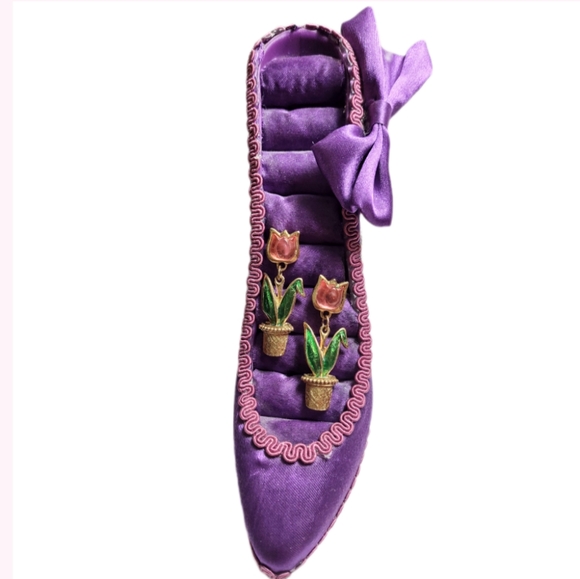 Avon Pink Tulip Dangling Earrings - Picture 3 of 9